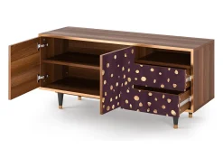 Móvel De Tv| Mueble de TV - 125х56х41 cm - T7 - Glowworms, Nogueira Castanho