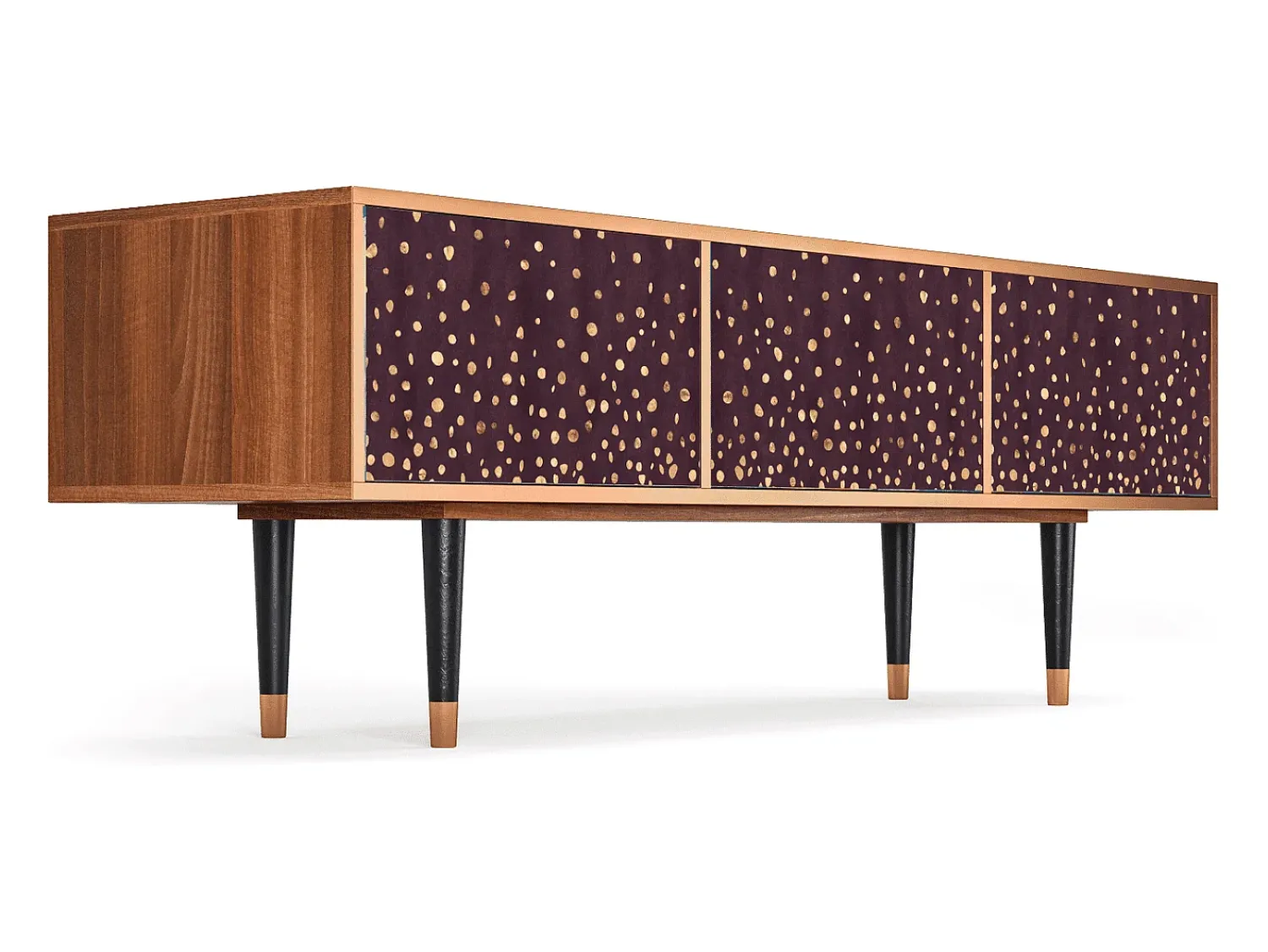 Móvel De Tv* Mueble de TV - 170х59х48 cm - T4 - Glowworms, Nogueira Castanho