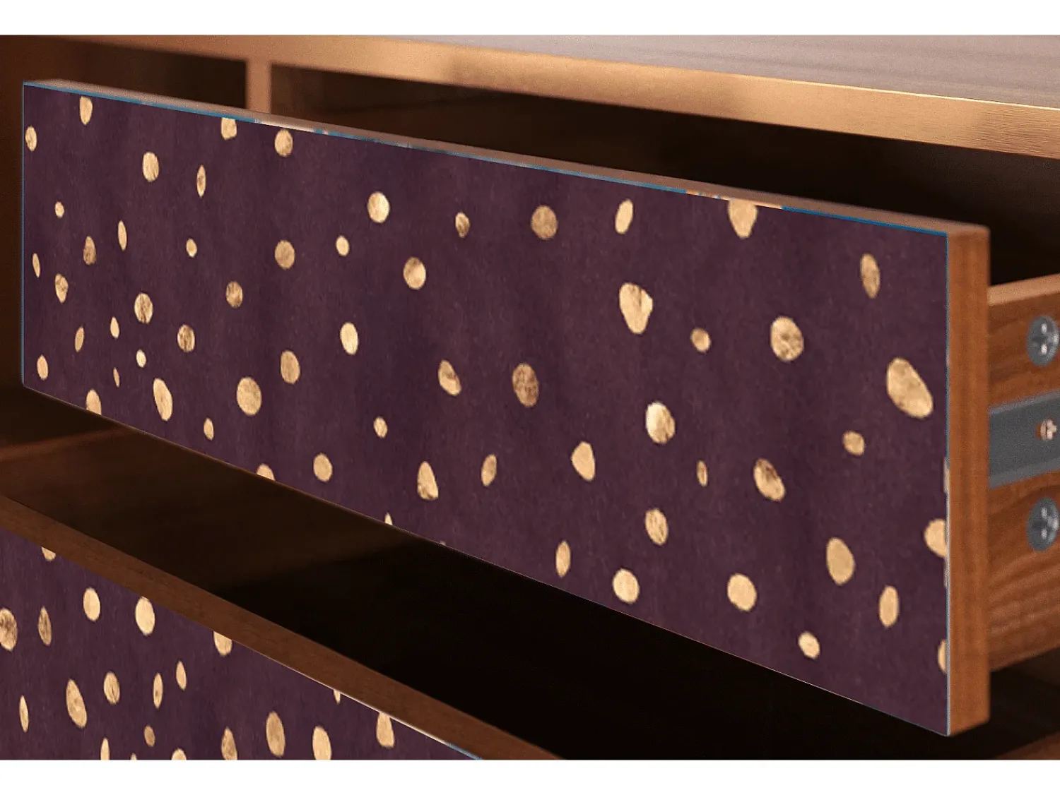 Móvel De Tv* Mueble de TV - 170х59х48 cm - T4 - Glowworms, Nogueira Castanho