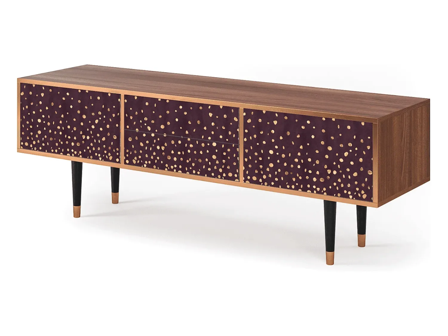 Móvel De Tv* Mueble de TV - 170х59х48 cm - T4 - Glowworms, Nogueira Castanho