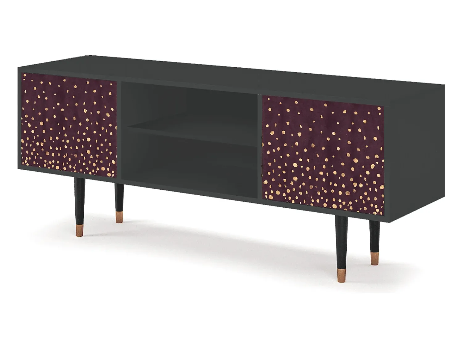 Mueble de TV - 170х69х48 cm - T2 - Glowworms, Antracite Cinza antracite