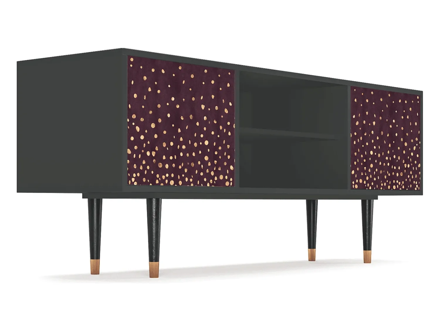 Mueble de TV - 170х69х48 cm - T2 - Glowworms, Antracite Cinza antracite