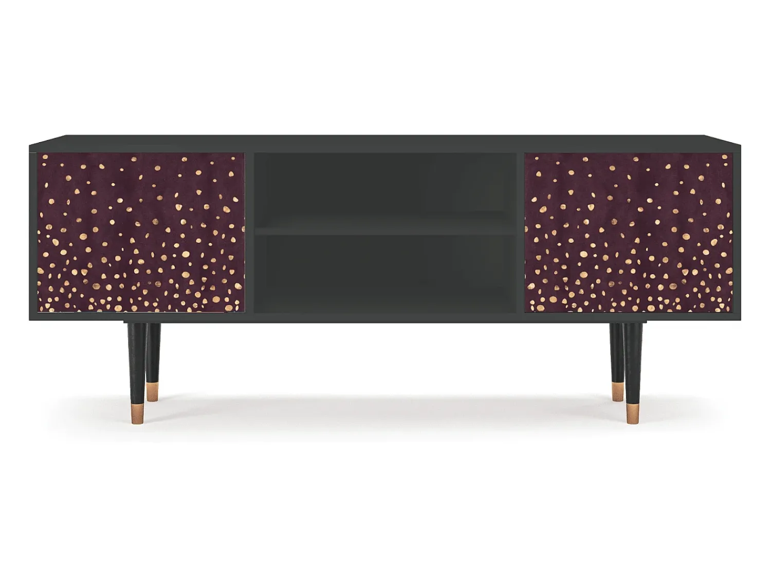 Mueble de TV - 170х69х48 cm - T2 - Glowworms, Antracite Cinza antracite