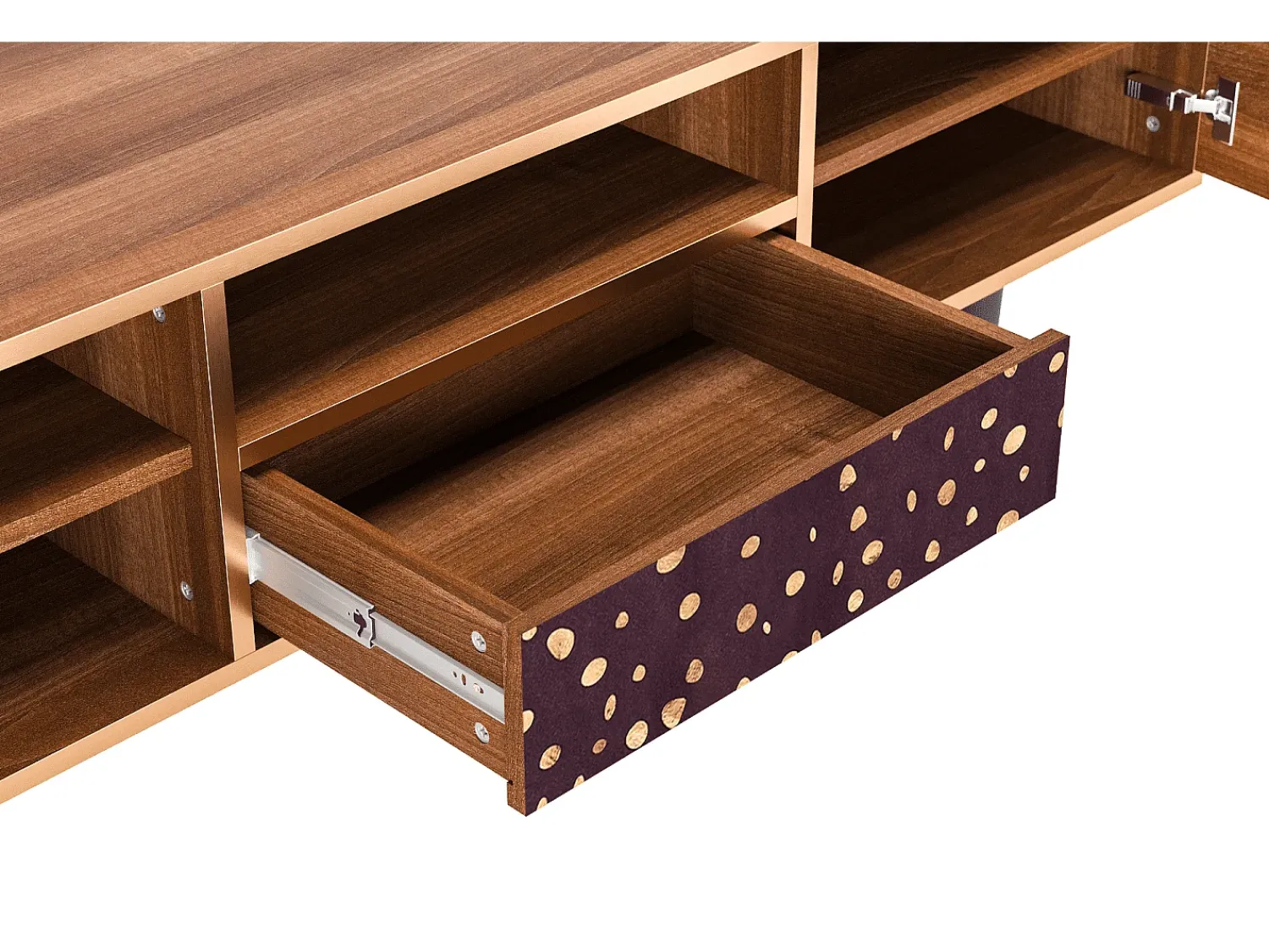 Mueble de TV - 170х59х41 cm - T6 - Glowworms, Nogueira^ Móvel De Tv