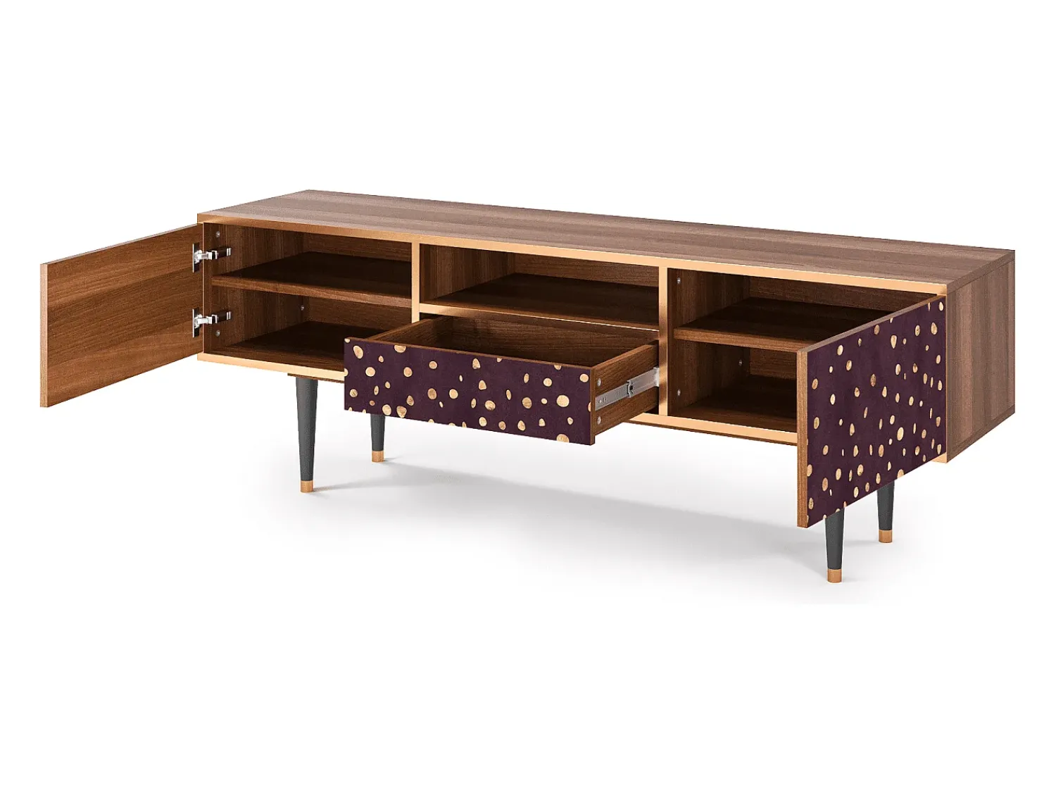 Mueble de TV - 170х59х41 cm - T6 - Glowworms, Nogueira^ Móvel De Tv