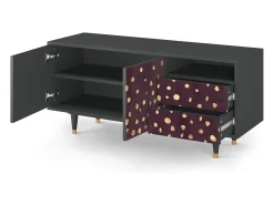 Móvel De Tv| Mueble de TV - 125х56х41 cm - T7 - Glowworms, Antracite Cinza antracite