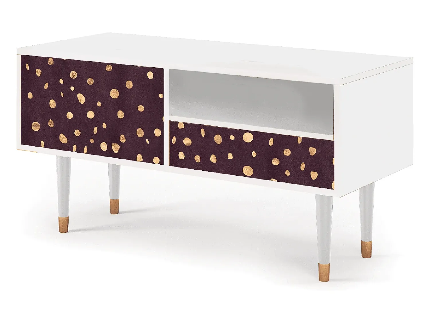 Móvel De Tv* Mueble de TV - 115х59х48 cm - T3 - Glowworms, Branco Bege