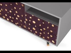 Móvel De Tv* Mueble de TV - 125х56х41 cm - T7 - Glowworms, Cinza Cinzento