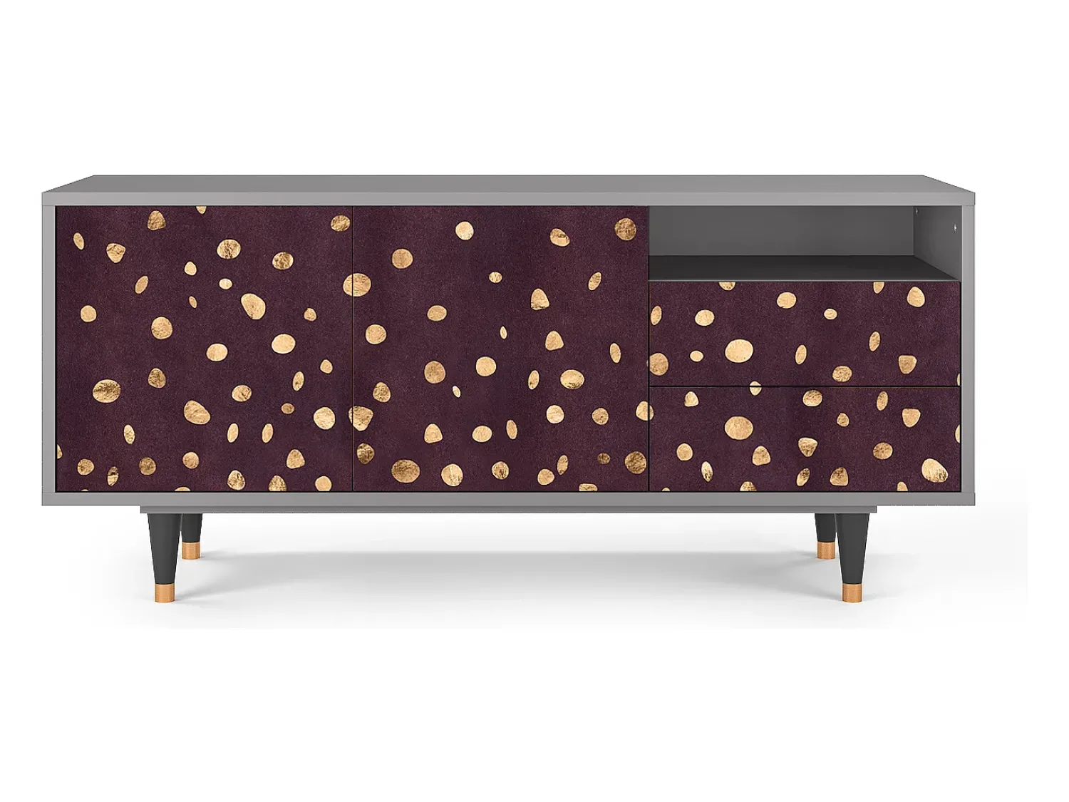 Móvel De Tv* Mueble de TV - 125х56х41 cm - T7 - Glowworms, Cinza Cinzento