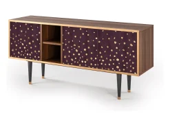 Móvel De Tv* Mueble de TV - 150х69х41 cm - T5 - Glowworms, Nogueira Castanho