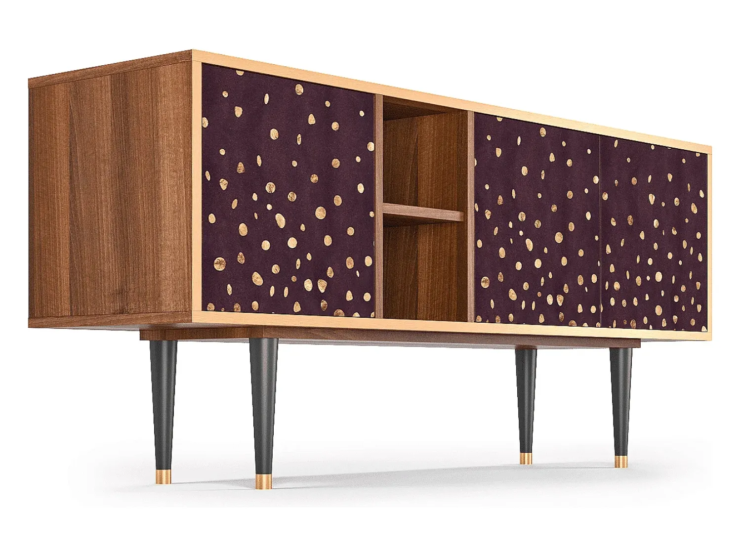 Móvel De Tv* Mueble de TV - 150х69х41 cm - T5 - Glowworms, Nogueira Castanho