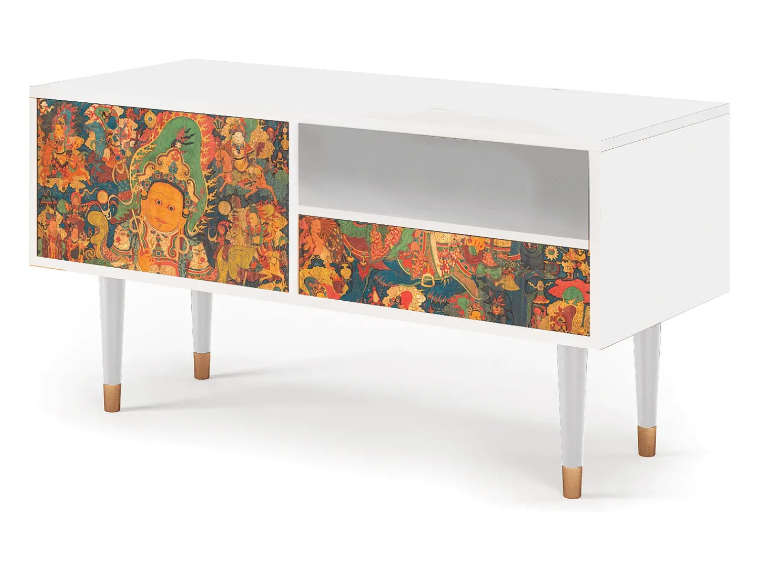Móvel De Tv| Mueble de TV - 115х59х48 cm - T3 - God by Vaisravana , Branco Bege