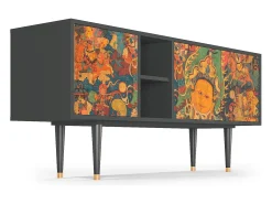New Mueble de TV - 150х69х41 cm - T5 - God by Vaisravana , Antracite Cinza antracite
