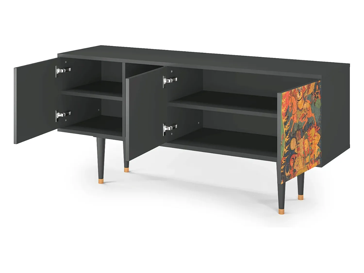 New Mueble de TV - 150х69х41 cm - T5 - God by Vaisravana , Antracite Cinza antracite
