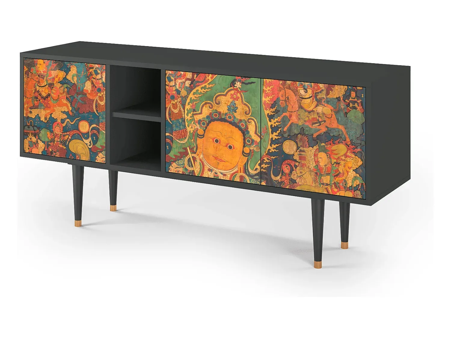 New Mueble de TV - 150х69х41 cm - T5 - God by Vaisravana , Antracite Cinza antracite