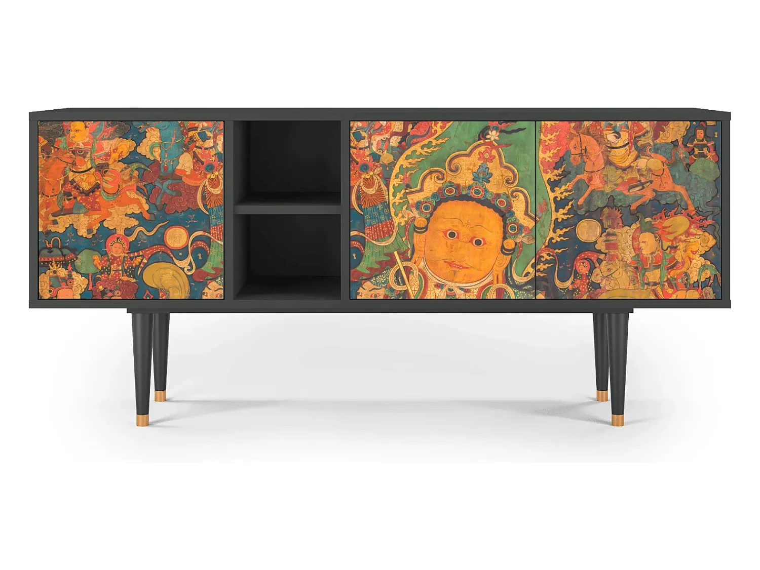 New Mueble de TV - 150х69х41 cm - T5 - God by Vaisravana , Antracite Cinza antracite