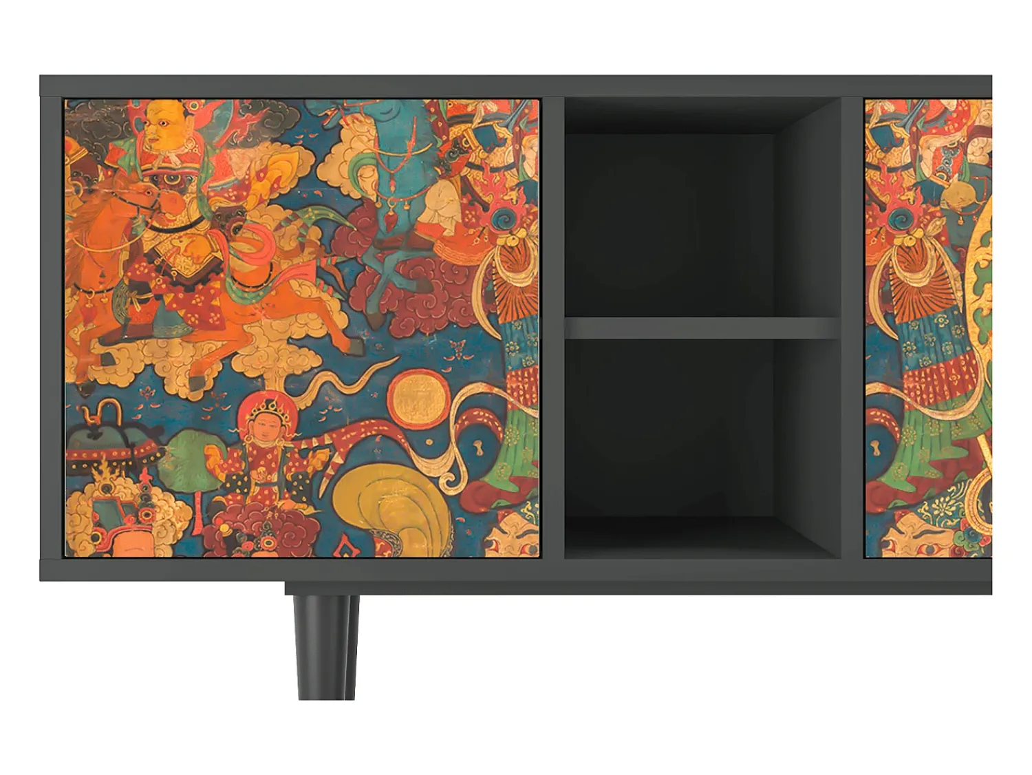 New Mueble de TV - 150х69х41 cm - T5 - God by Vaisravana , Antracite Cinza antracite