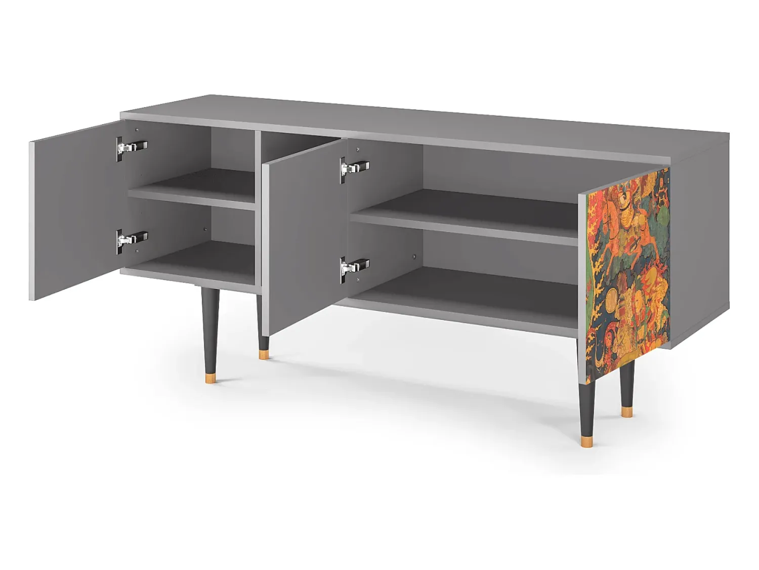 Mueble de TV - 150х69х41 cm - T5 - God by Vaisravana , Cinza Cinzento