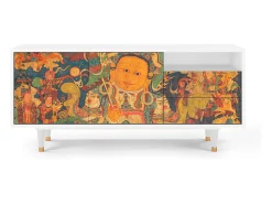 Móvel De Tv* Mueble de TV - 125х56х41 cm - T7 - God by Vaisravana , Branco Bege