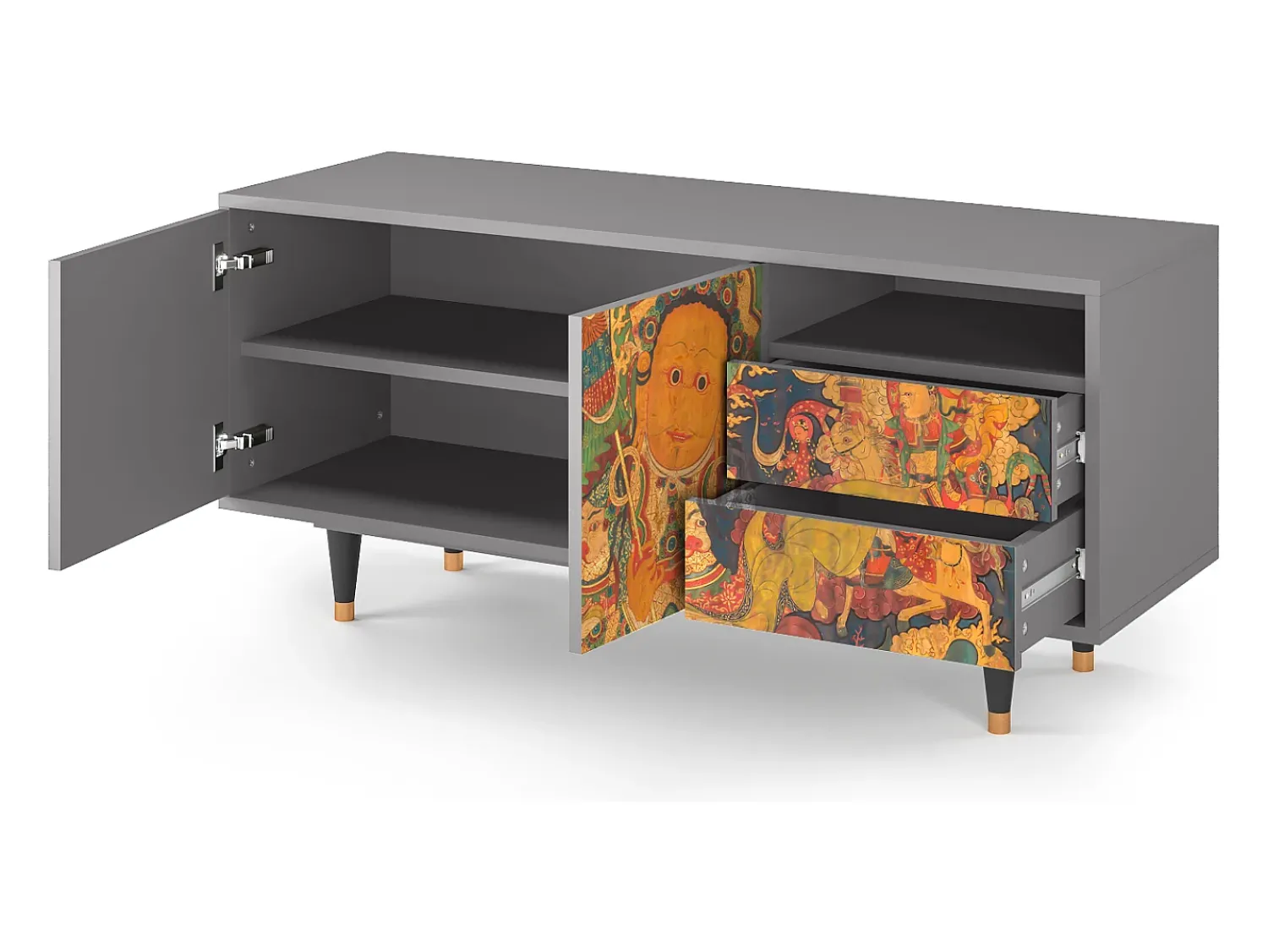Móvel De Tv* Mueble de TV - 125х56х41 cm - T7 - God by Vaisravana , Cinza Cinzento
