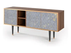 Móvel De Tv* Mueble de TV - 150х69х41 cm - T5 - Golden Smoke, Nogueira Castanho