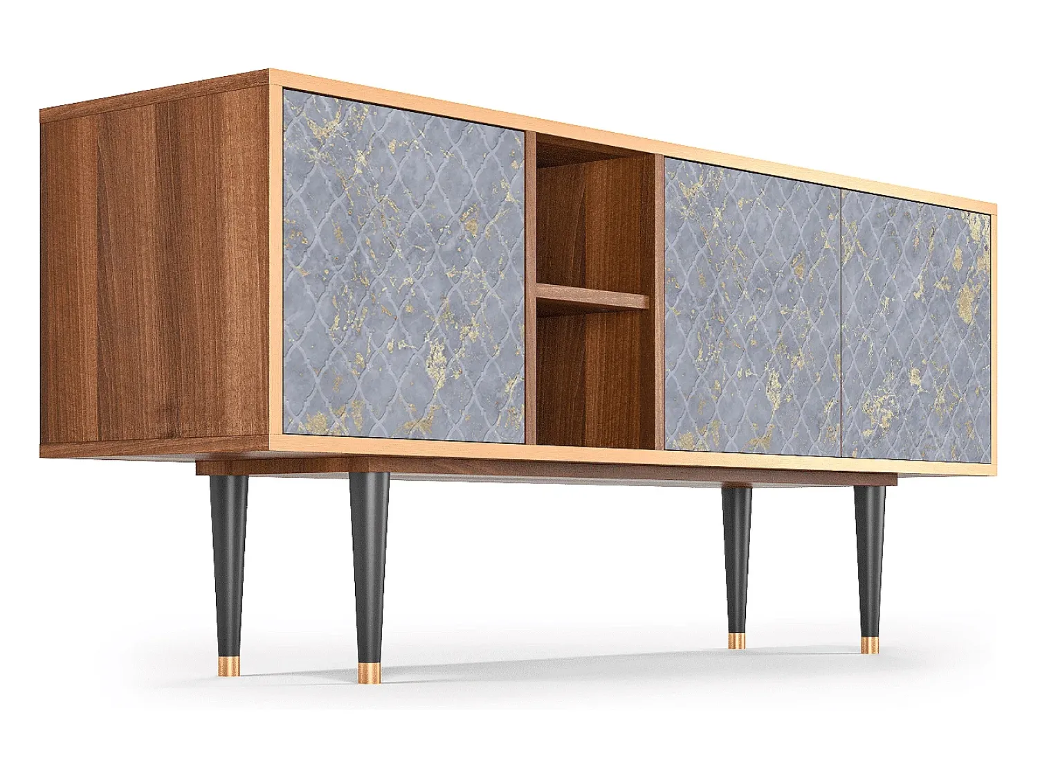 Móvel De Tv* Mueble de TV - 150х69х41 cm - T5 - Golden Smoke, Nogueira Castanho