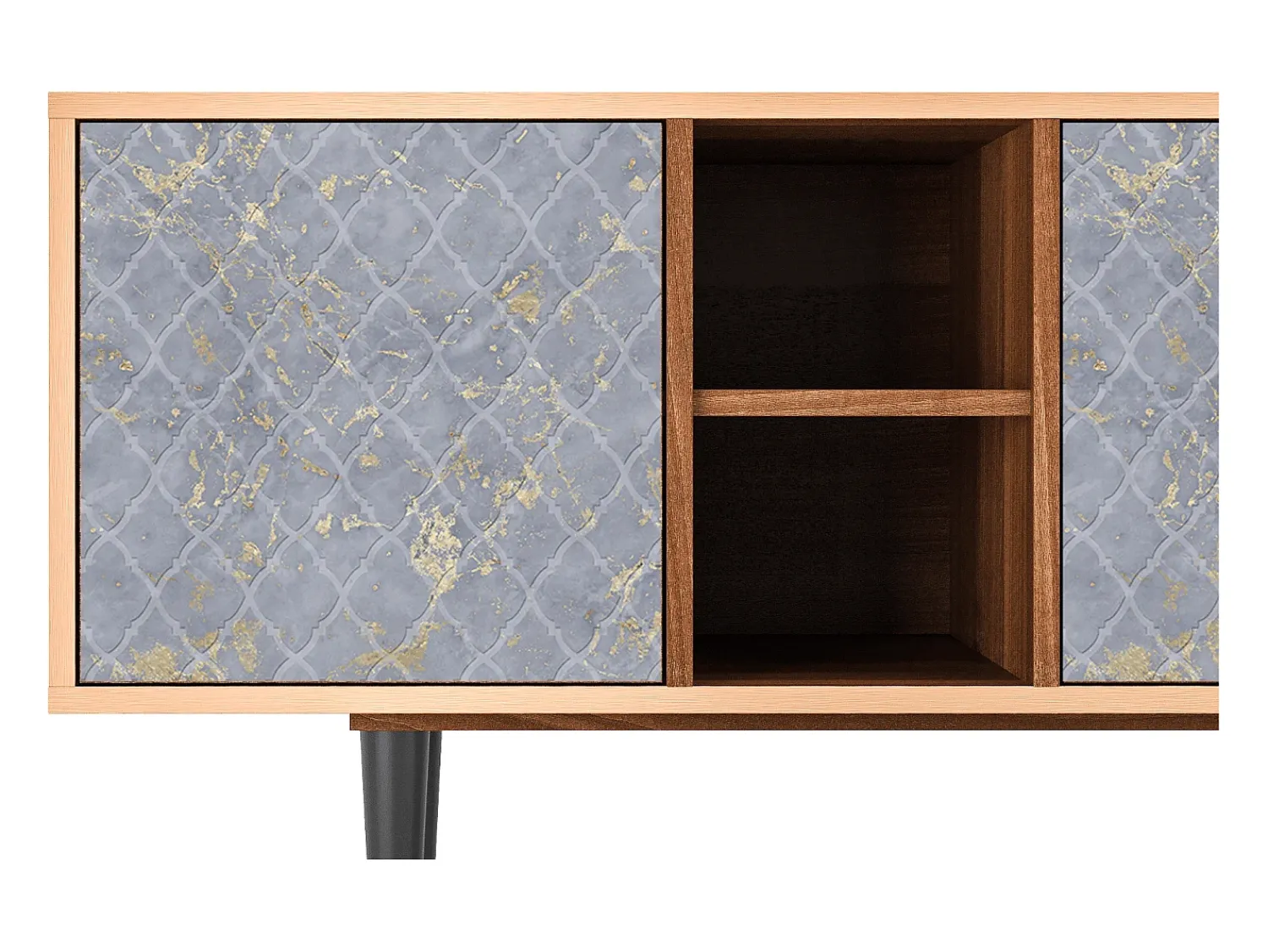 Móvel De Tv* Mueble de TV - 150х69х41 cm - T5 - Golden Smoke, Nogueira Castanho