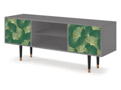Móvel De Tv* Mueble de TV - 170х69х48 cm - T2 - Gold Ginkgo, Cinza Cinzento