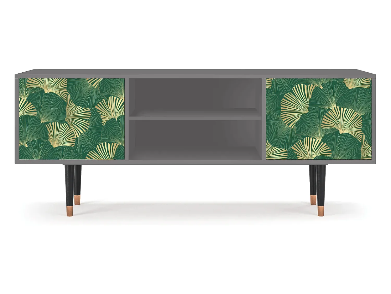 Móvel De Tv* Mueble de TV - 170х69х48 cm - T2 - Gold Ginkgo, Cinza Cinzento