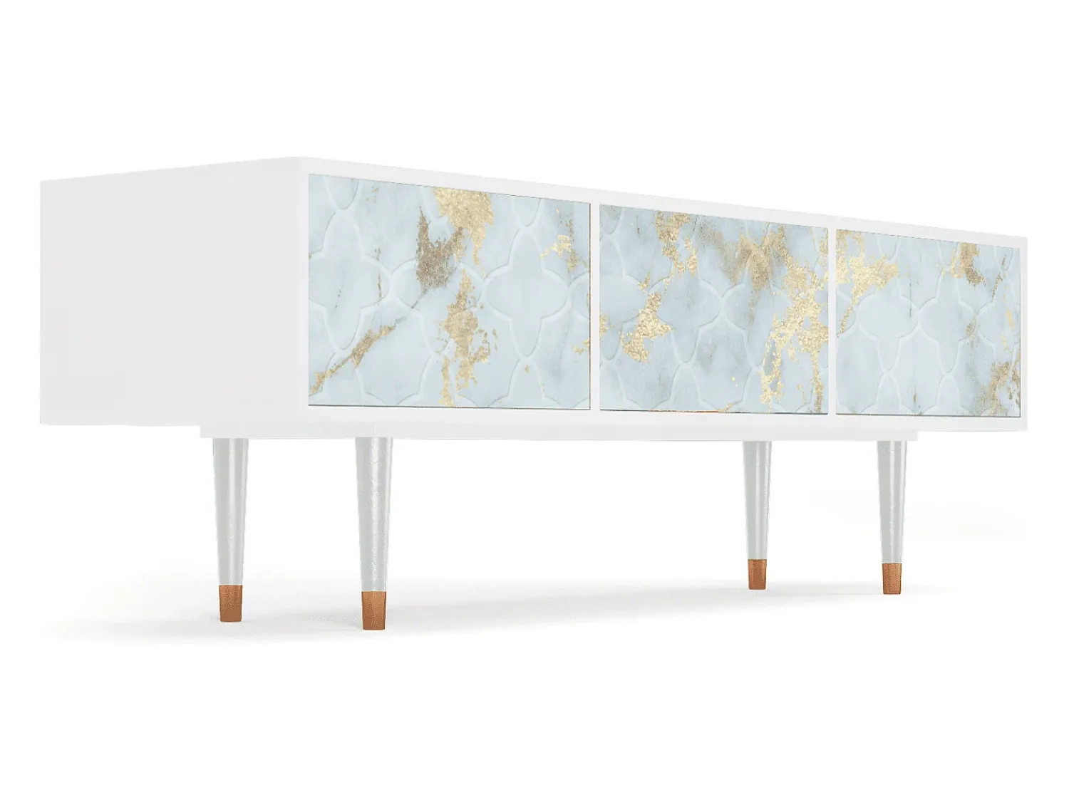 Mueble de TV - 170х59х48 cm - T4 - Golden Waves, Branco^ Móvel De Tv