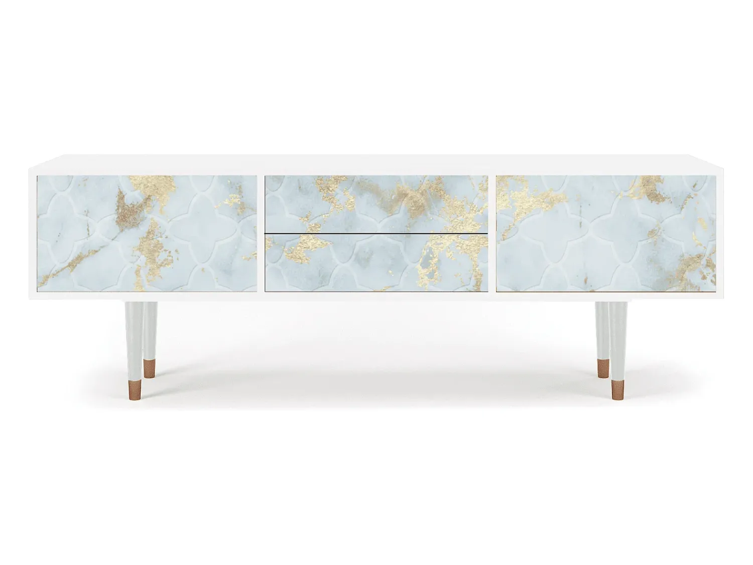 Mueble de TV - 170х59х48 cm - T4 - Golden Waves, Branco^ Móvel De Tv