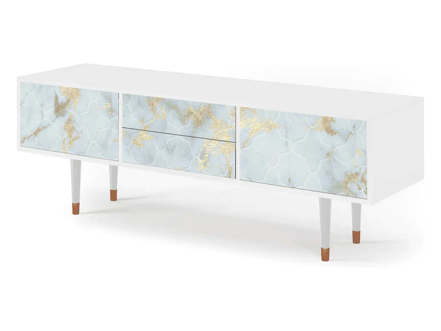 Mueble de TV - 170х59х48 cm - T4 - Golden Waves, Branco^ Móvel De Tv