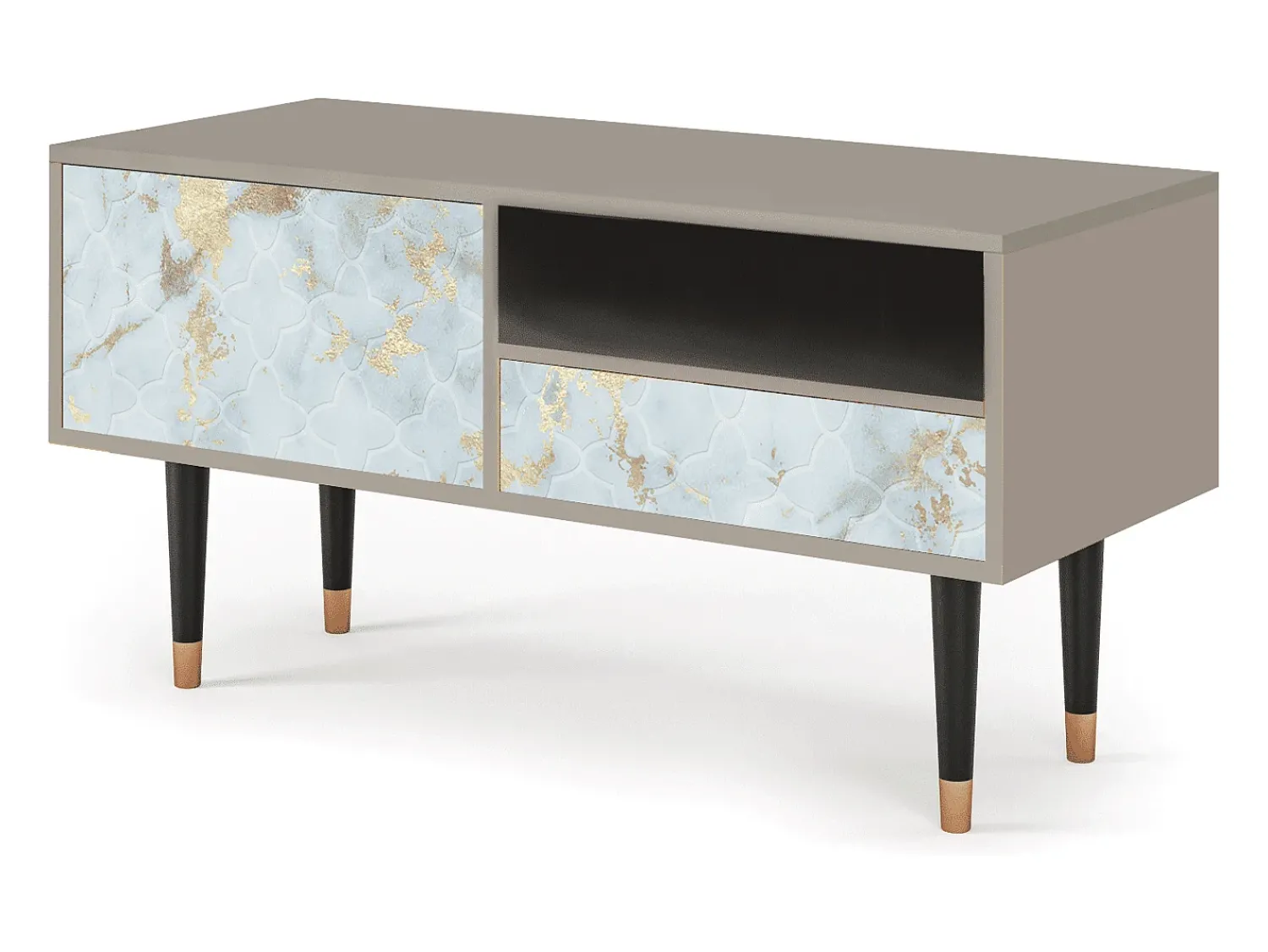 Discount Mueble de TV - 115х59х48 cm - T3 - Golden Waves, Areia Bege