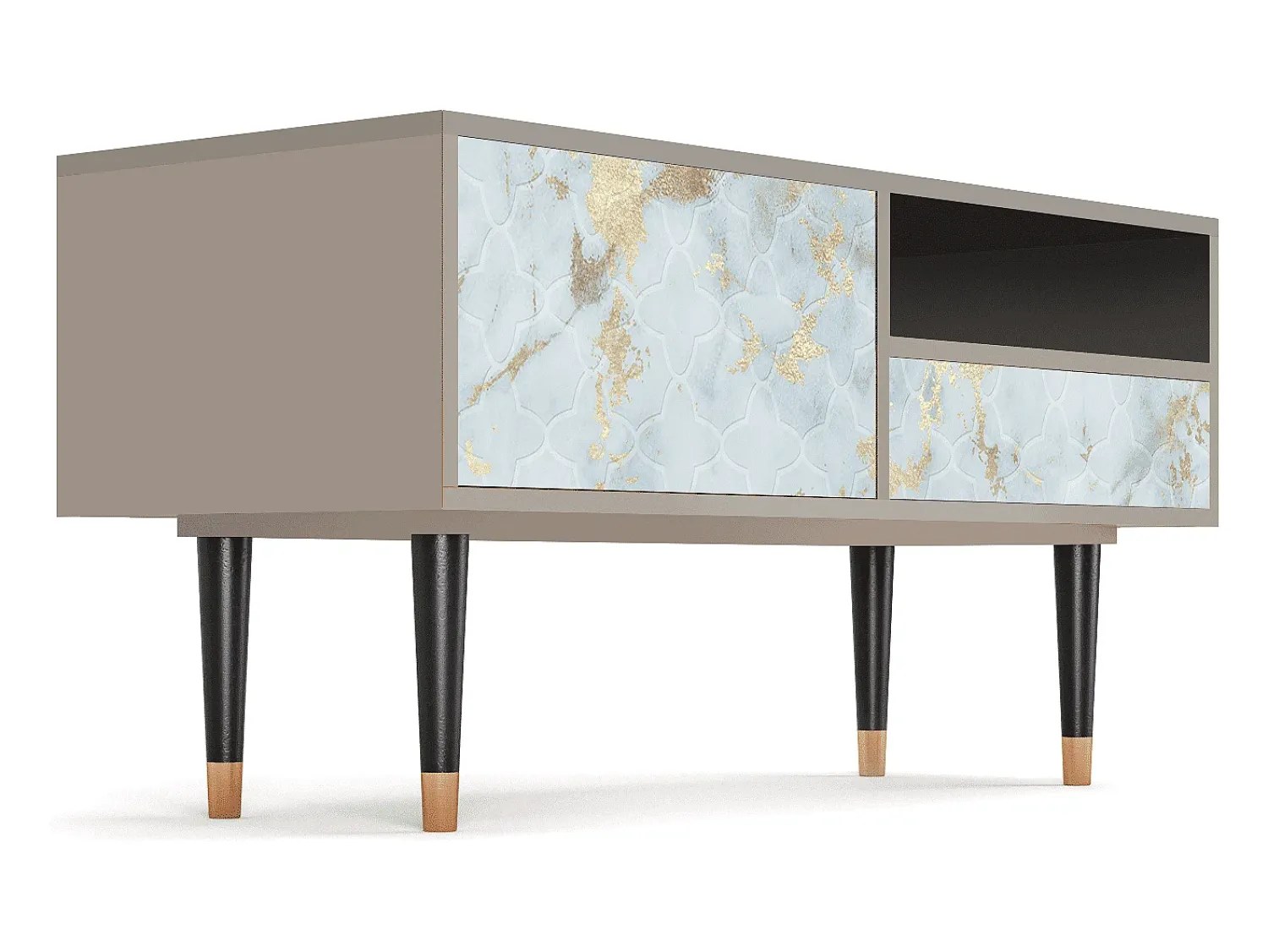 Discount Mueble de TV - 115х59х48 cm - T3 - Golden Waves, Areia Bege