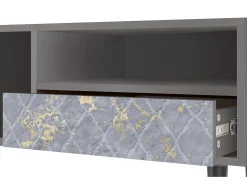 Móvel De Tv* Mueble de TV - 115х59х48 cm - T3 - Golden Smoke, Cinza Cinzento