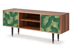 Móvel De Tv* Mueble de TV - 170х69х48 cm - T2 - Gold Ginkgo, Nogueira Castanho