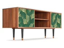 Móvel De Tv* Mueble de TV - 170х69х48 cm - T2 - Gold Ginkgo, Nogueira Castanho