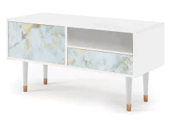 Móvel De Tv| Mueble de TV - 115х59х48 cm - T3 - Golden Waves, Branco Bege