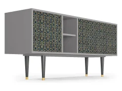 Móvel De Tv| Mueble de TV - 150х69х41 cm - T5 - Golden Empire, Cinza Cinzento