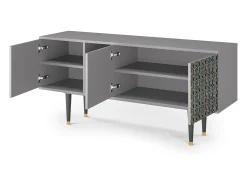 Móvel De Tv| Mueble de TV - 150х69х41 cm - T5 - Golden Empire, Cinza Cinzento