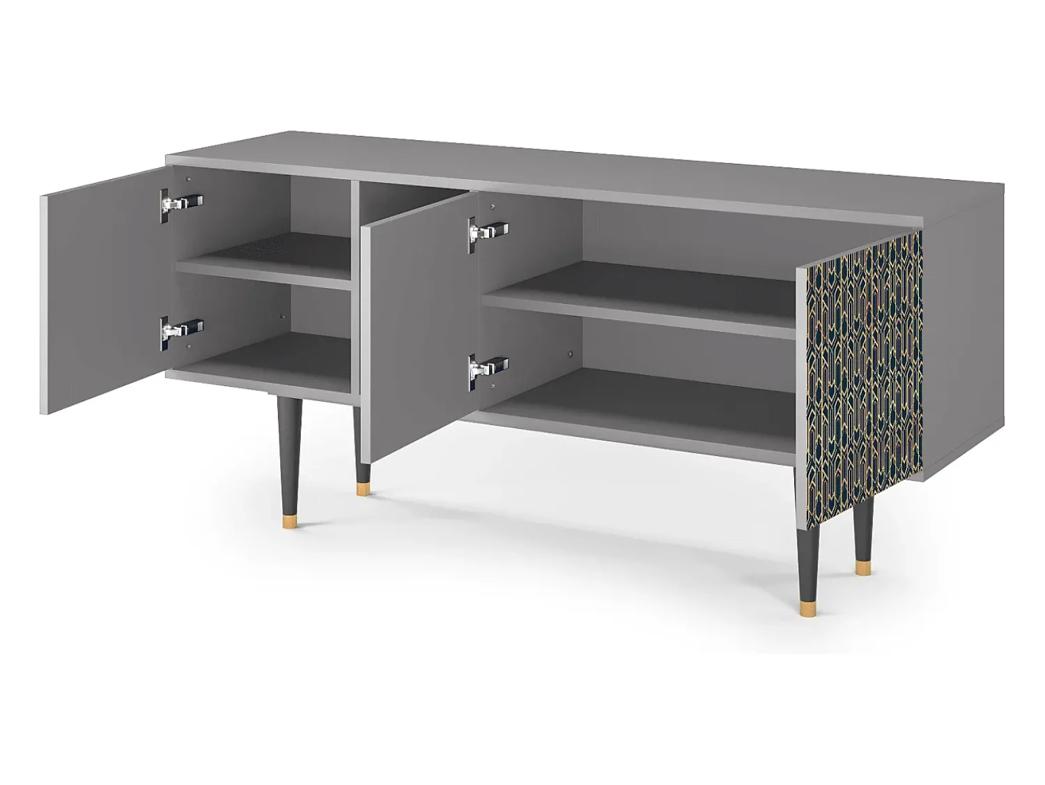 Móvel De Tv| Mueble de TV - 150х69х41 cm - T5 - Golden Empire, Cinza Cinzento