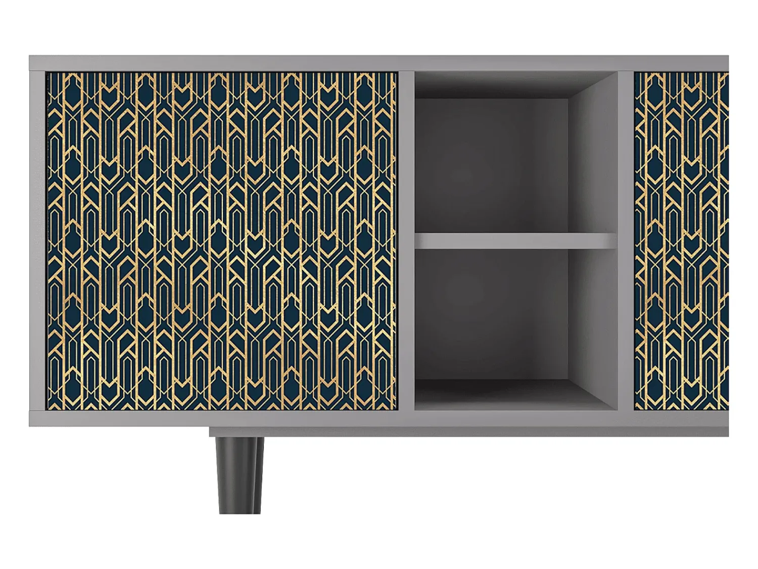 Móvel De Tv| Mueble de TV - 150х69х41 cm - T5 - Golden Empire, Cinza Cinzento