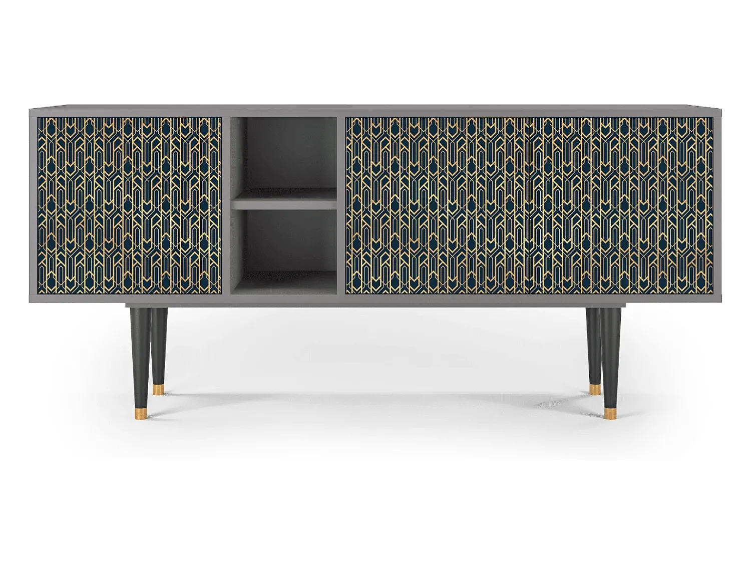 Móvel De Tv| Mueble de TV - 150х69х41 cm - T5 - Golden Empire, Cinza Cinzento