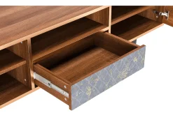 Móvel De Tv| Mueble de TV - 170х59х41 cm - T6 - Golden Smoke, Nogueira Castanho