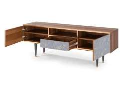 Móvel De Tv| Mueble de TV - 170х59х41 cm - T6 - Golden Smoke, Nogueira Castanho