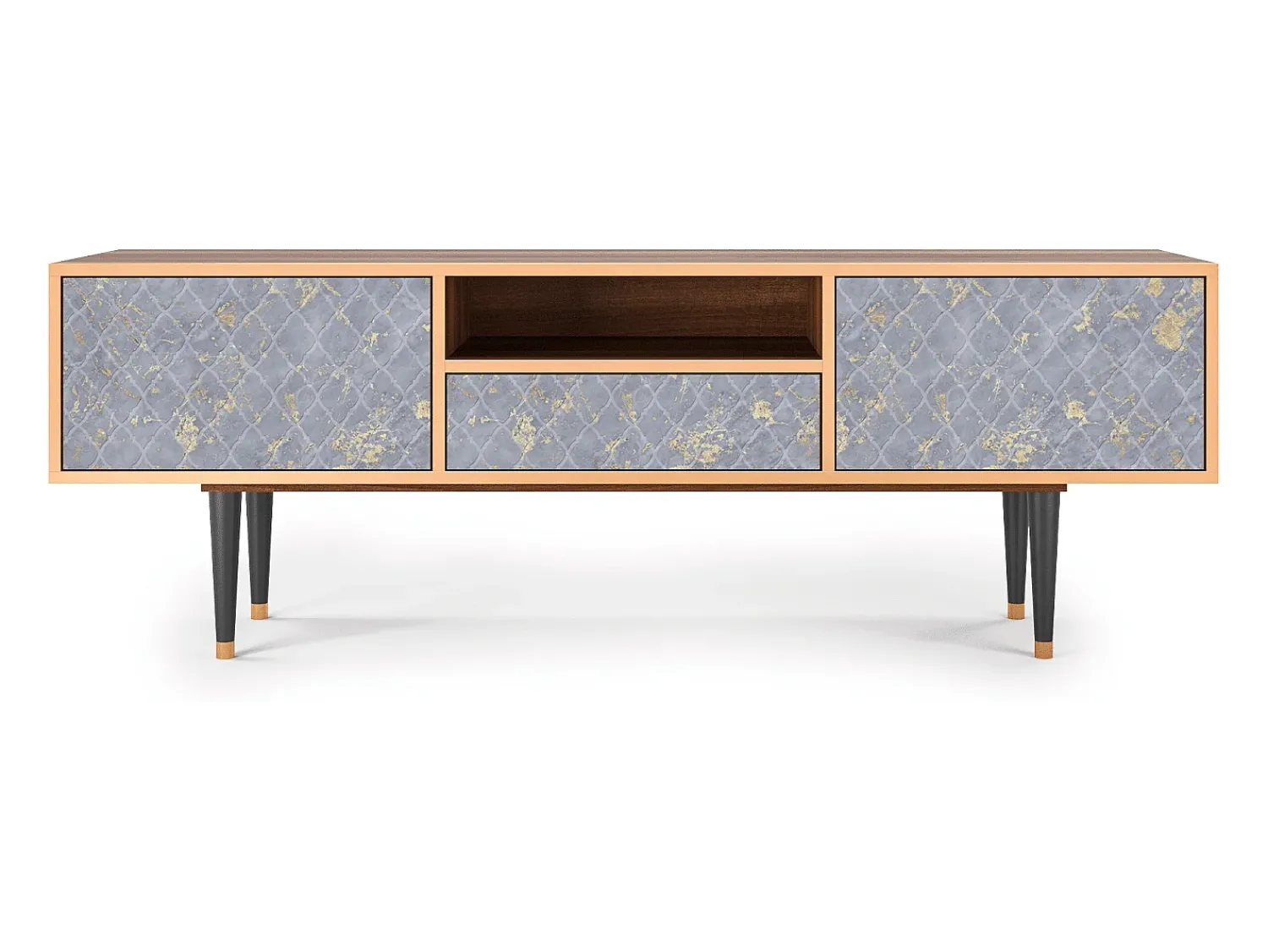 Móvel De Tv| Mueble de TV - 170х59х41 cm - T6 - Golden Smoke, Nogueira Castanho