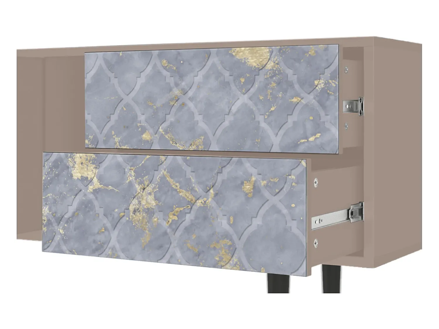 Mueble de TV - 170х69х48 cm - T1 - Golden Smoke, Latte Bege