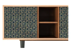 Móvel De Tv* Mueble de TV - 150х69х41 cm - T5 - Golden Empire, Nogueira Castanho