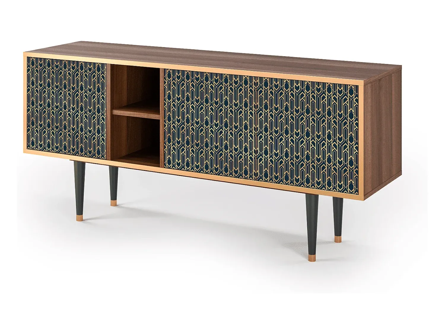 Móvel De Tv* Mueble de TV - 150х69х41 cm - T5 - Golden Empire, Nogueira Castanho
