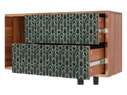 Móvel De Tv| Mueble de TV - 170х69х48 cm - T1 - Golden Empire, Nogueira Castanho
